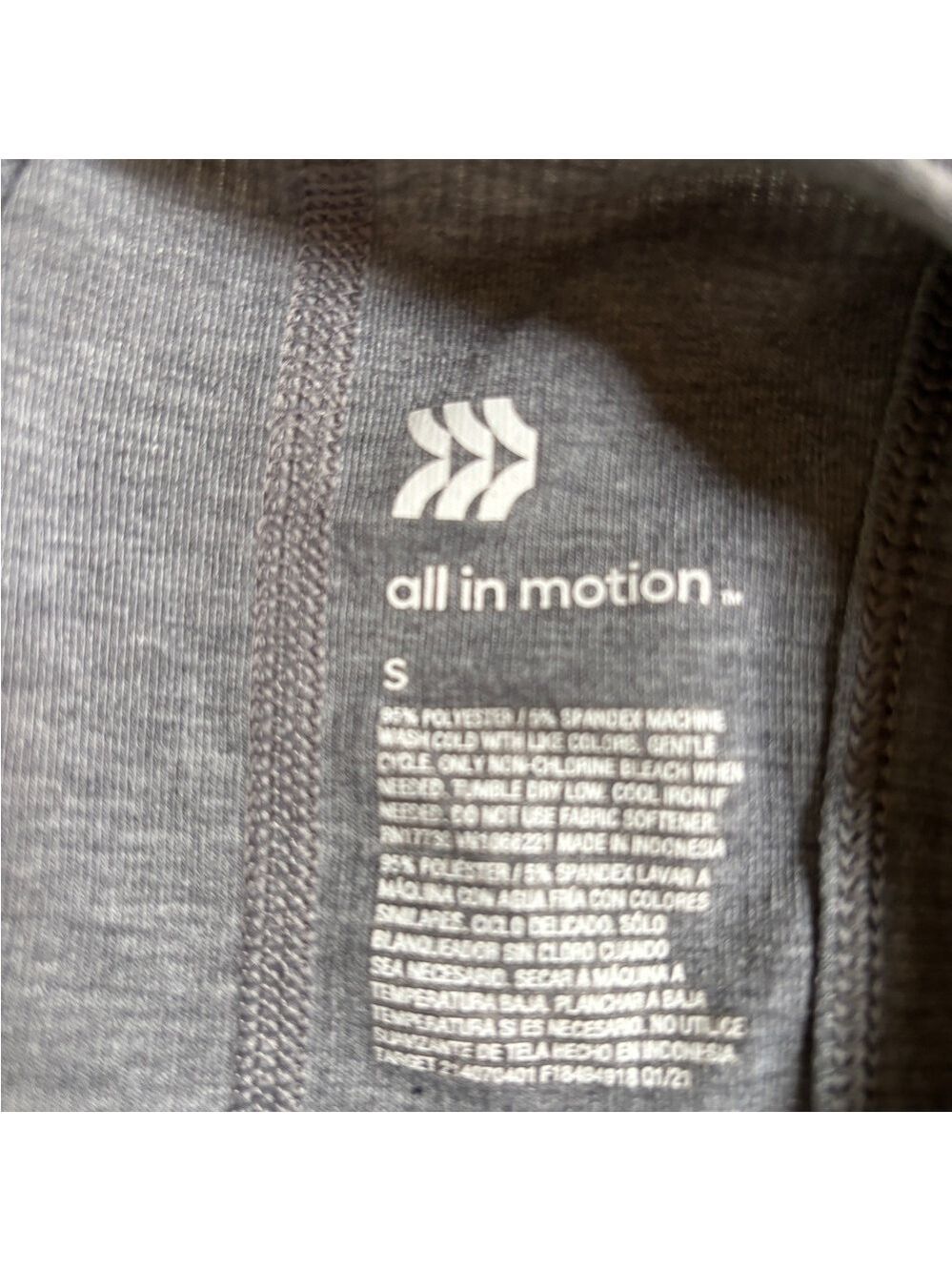 All in Motion Gray Ribbed Racerback Tank Top Small - Picture 5 of 5